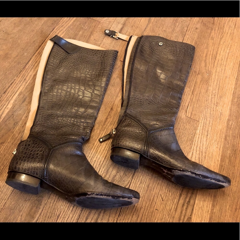Cole Haan crocodile print boots